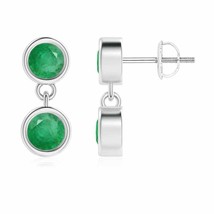 Natural Emerald Drop Earrings for Women, Girls in 14K Gold (Grade-A , 3.8MM) - £459.70 GBP