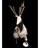 Jingles &amp; Joy Ice Skating Christmas Reindeer Black &amp; White Holiday Decor... - £26.46 GBP