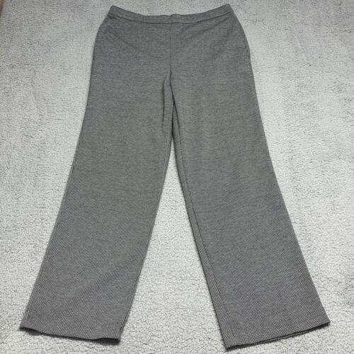 Alfred Dunner Women&#39;s Pants Sz 14 Black White Check Pull On Straight Leg... - $13.30