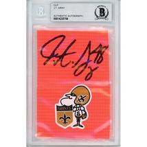 J.T. Gray Autograph New Orleans Saints Signed Football Pylon Beckett Auto Slab - £62.01 GBP