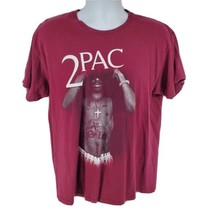 2pac T-shirt Size L Graphic Print Red Tupac Shakur Thug Life - £9.91 GBP