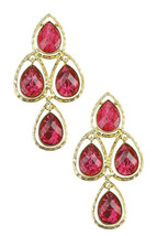 Amrita Singh Iridescent Ruby Resin Sagaponack Chandelier Earrings ERC 113 NWT  - £15.48 GBP