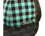 Official Negro Turquesa Checker Malla Gorra Plana Snapback Nwt - $11.23