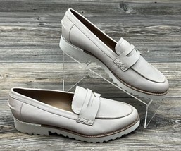 Franco Sarto Cedra Beige Loafers Leather Slip-On Chunky Platforms Size 10 M - £19.47 GBP