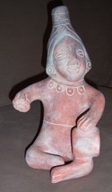 VTG Mexico Aztec Hand Made Signed Terra Cotta Pottery Figure Large 12&#39;Tx6&quot;Wx6&quot;D - £94.96 GBP