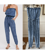 NWOT Bluivy Blue Comfy Acid Washed Tube Denim Chambray Jumpsuit L - €30,89 EUR