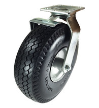 10&quot; X 3-1/2&quot; Pneumatic Wheel Caster (Foam-Flat Free) - Swivel With Brake - £86.59 GBP