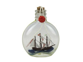 [Pack Of 2] Santa Maria Model Ship in a Glass Bottle 4&quot;&quot; - £41.28 GBP