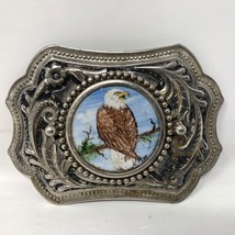 Vintage American Bald Eagle Perching on Branch Flowery Flowers Patriotic Aviary - £27.05 GBP