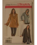 Simplicity Sewing Pattern # 2208 Misses Fleece Jackets Uncut - £3.91 GBP
