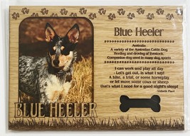 BLUE HEELER Dog Profile Laser Engraved Wood Picture Frame Magnet - £10.82 GBP