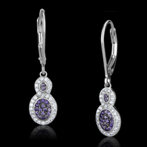 TS532 - Rhodium + Ruthenium 925 Sterling Silver Earrings with AAA Grade CZ  in A - $985.29 MXN