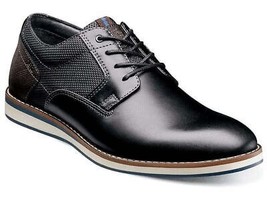 Men&#39;s Nunn Bush Circuit Plain Toe Oxford Walking Shoes Black Multi 84889-009 - £77.12 GBP