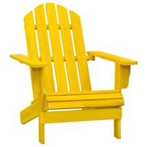 Garden Adirondack Chair Solid Fir Wood Yellow - £52.55 GBP