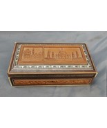 Vintage India Hand Carved Wood Wooden Taj Mahal Jewelry Trinket Box Art ... - $921.18 MXN