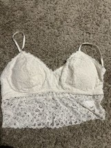Tranquil &amp; True Womens Brami Lace Padded White Pullover Bra Adjustable S... - $232.09 MXN