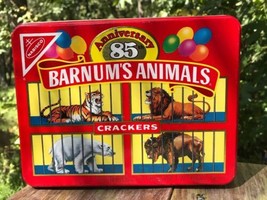 1987 NABISCO BARNUM&#39;S ANIMAL CRACKERS 85th ANNIVERSARY TIN BOX CIRCUS CO... - £36.05 GBP