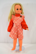 Ideal Growing Hair Blonde Velvet Doll Crissy Cousin 1970 15&quot; Vtg Red Jumper - $43.35