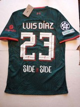 Luis Diaz #23 Liverpool UCL Match Slim Fit Green Third Soccer Jersey 2022-2023 - £86.64 GBP