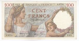 France, 100 Francs, 1940, P54, XF++ - $16.55