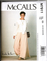 McCall&#39;s M7911 Misses 14 to 22 Nicole Miller Top and Pants Uncut Sewing Pattern - £13.31 GBP