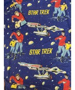 Vintage 1970 STAR TREK Graphic Material Dark Blue for project  - £77.39 GBP