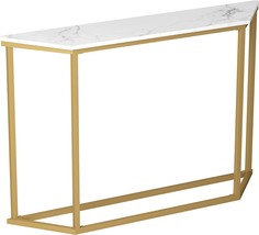 Safdie Console Sofa Table, Marble Gold, 44 X 9 X 30 Inches. - £77.75 GBP