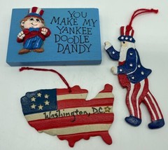 Unique Lot Of Americana US Christmas Ornaments &amp; More Yankee Doodle Dandy Wallac - £8.88 GBP