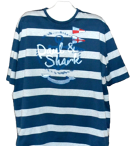 Paul &amp; Shark  Men&#39;s Blue Gray Striped Italy Cotton T-Shirt Shirt Size 4XL - £34.98 GBP