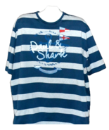 Paul &amp; Shark  Men&#39;s Blue Gray Striped Italy Cotton T-Shirt Shirt Size 4XL - £34.13 GBP
