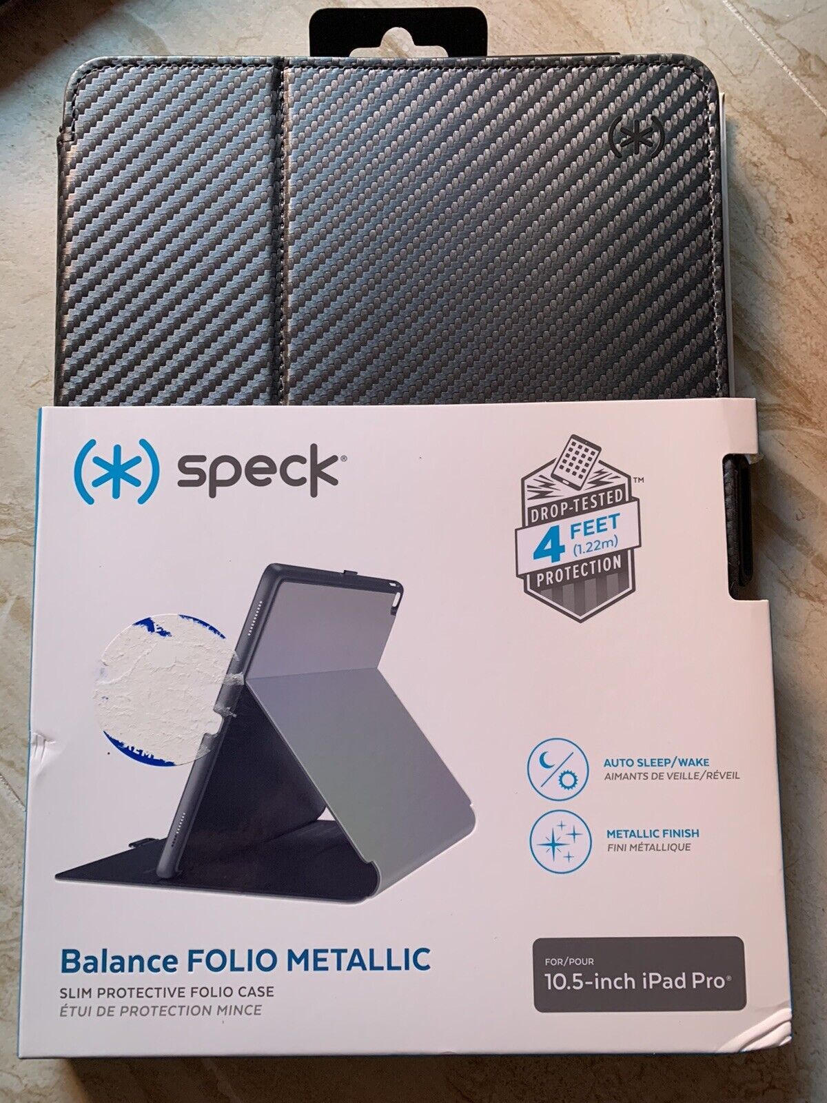 Speck Balance Folio Metallic Tablet Case for iPad 10.5" iPad Pro  Black NEW - $18.80