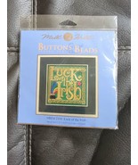 Luck of the Iris Cross Stitch Kit Mill Hill 2012 Buttons &amp; Beads 5.25x5.... - £18.62 GBP