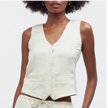 Madewell Satin Vest Top, Ivory/Cake Batter, Size 10, NWT - €59,65 EUR