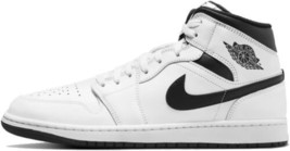 Jordan Mens Air Jordan 1 Mid Basketball Sneakers 10.5 White/Black-White-... - $152.90