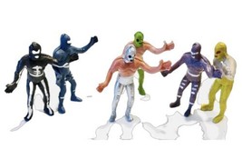 luchadores mexicanos plastic toy figurines of popular Mexican wrestlers New - £11.42 GBP