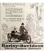 Harley Davidson Motorcycle Side Car 1922 Advertisement Automobilia DWY1A - £22.76 GBP