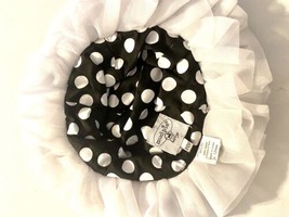 Mud Pie Baby Bonnet Hat 0 12 Month Black And White With Ruffle And Bow - £12.58 GBP