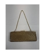 Whiting &amp; Davis Gold Metallic Hollywood Boulevard Chain Mesh Clutch Purse - $745.43 MXN