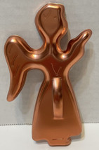 Vintage Pink Copper Aluminum Christmas Angel Cookie Cutter 5 inches - £8.39 GBP