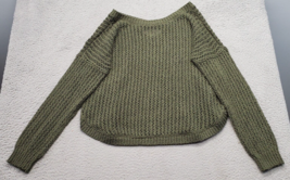 Hollister Sweater Womens Small Green Wool Cropped Long Sleeve Criss Cros... - £17.86 GBP