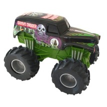 Grave Digger Bad To The Bone Monster Truck Mattel 2010 Hot Wheels Push N Go  - £10.08 GBP