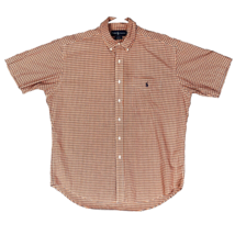 Ralph Lauren Shirt Adult Large Blake Orange Plaid Gingham Preppy Button Up Camp - £18.16 GBP