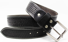 Men&#39;s 1 1/2&quot; Wide Basket Weave Western Leather Tooled Casual Jean Belt 1... - $24.99