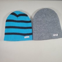 Neff Beanie Hat Lot Gray and Blue Sriped One Size Skateboarding Skateboard Hat - £10.17 GBP