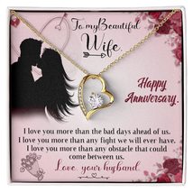 020 To My Beautiful Wife, Happy Anniversary - 18k Yellow Gold Finish Forever Lov - £63.67 GBP