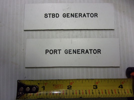 Boat  Tag Name Plate, PORT Generator and STBD Generator  4&quot;x1-1/4&quot; - £7.78 GBP