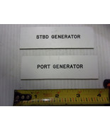 Boat  Tag Name Plate, PORT Generator and STBD Generator  4&quot;x1-1/4&quot; - £7.79 GBP