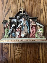 Nativity Scene Display Figurine Christian Holiday Scripture Decor Viscou... - $14.85