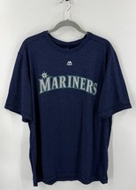 Majestic Seattle Mariners Mens Crew Neck Cool Base T Shirt Size XL Blue NEW - $545.74 MXN
