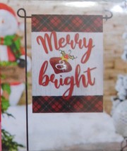 Merry &amp; Bright Christmas Applique Garden Flag-2 Sided Message, 12.5&quot; x 18&quot; - £16.03 GBP